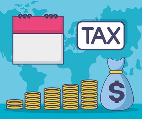 Tax and money symbol vector design