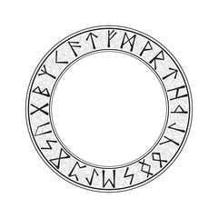 Fototapeta na wymiar Old scandinavian runic grunge letters isolated on white background