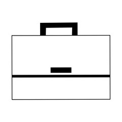 business executive corporate suitcase cartoon in black and white