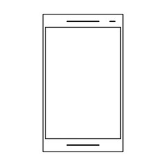 smartphone technology mobile device cartoon in black and white