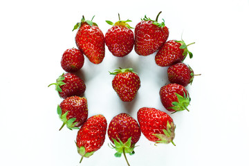 fresh strawberries isolated on white background