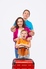 Cheerful family ready for trip