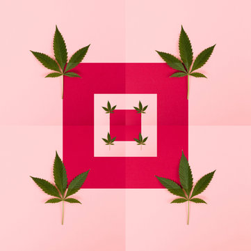 Red & Pink Cannabis Pop Art
