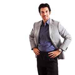 Young manager portrait isolated on white