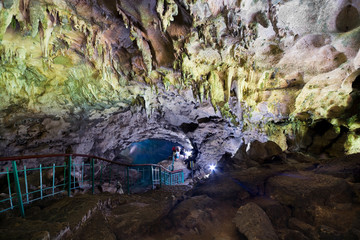 Los Tres Ojos - series of three lakes located in limestone cave in Santo Domingo, Dominican Republic