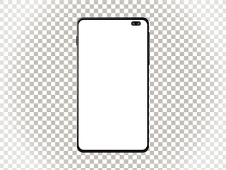 Modern cellphone with blank app screens mockup. Wireframing screens template to create and showcase your mobile ui kit. Vector illustration