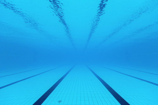 Underwater view of a swimming pool