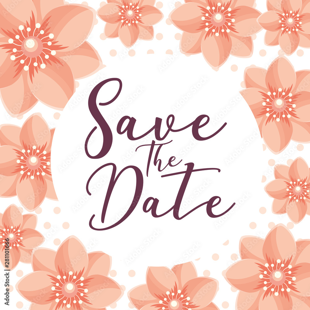 Poster save the date invitation vector design