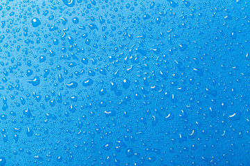 Blue water drops background