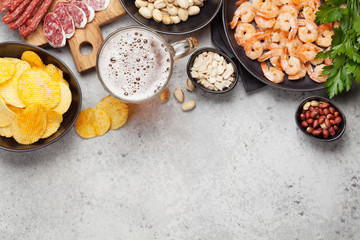 Draft beer and snacks