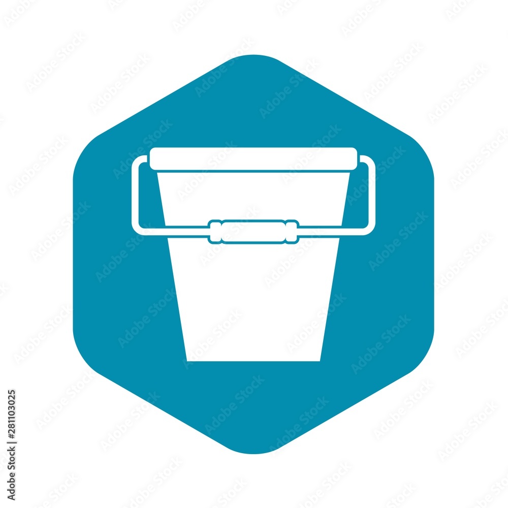 Poster empty bucket icon. simple illustration of empty bucket vector icon for web