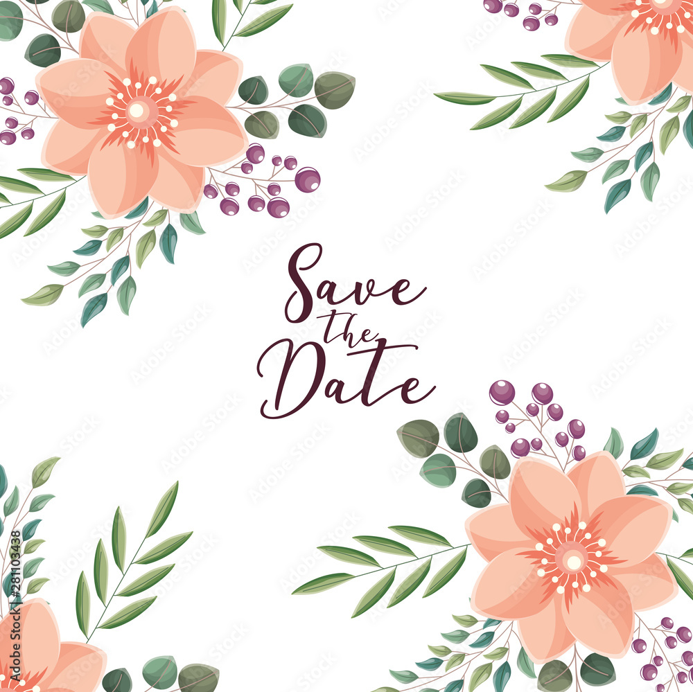 Poster save the date invitation vector design