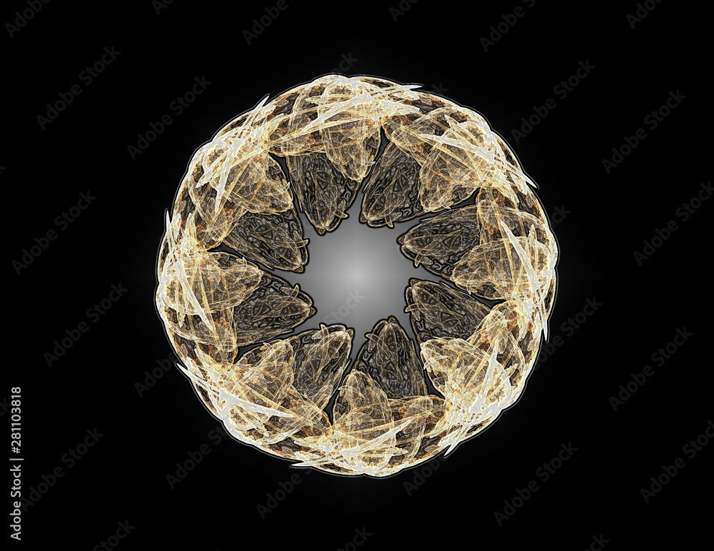 Aufkleber abstract fractal color background with crossing circles and oval. motion illustration.