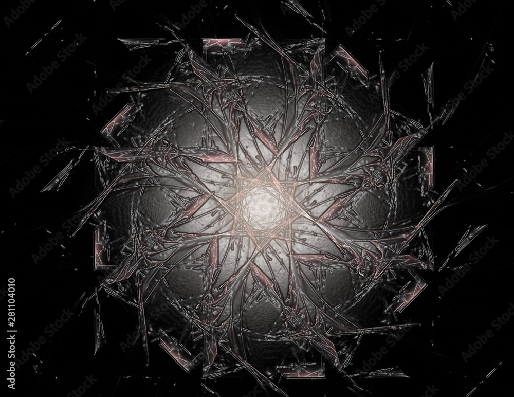 Poster abstract fractal color background with crossing circles and oval. motion illustration.