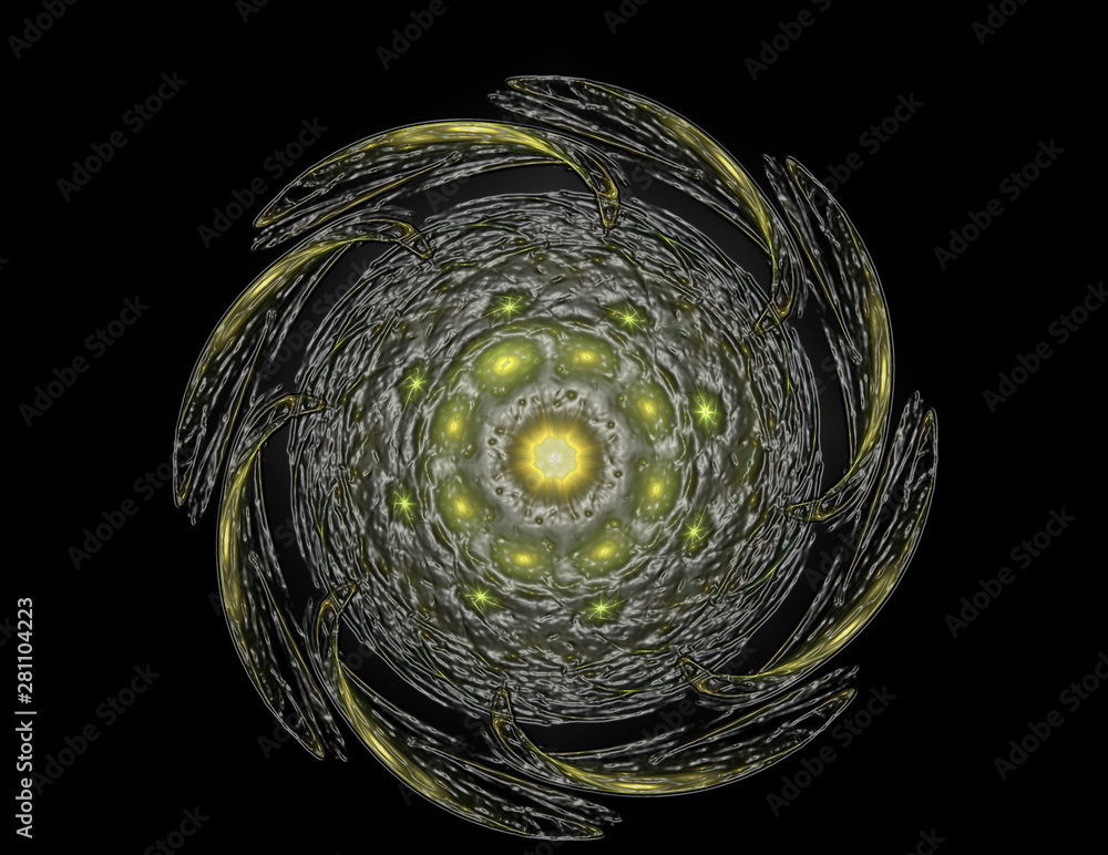 Poster abstract fractal background - computer-generated image. digital art. converging toward the center of