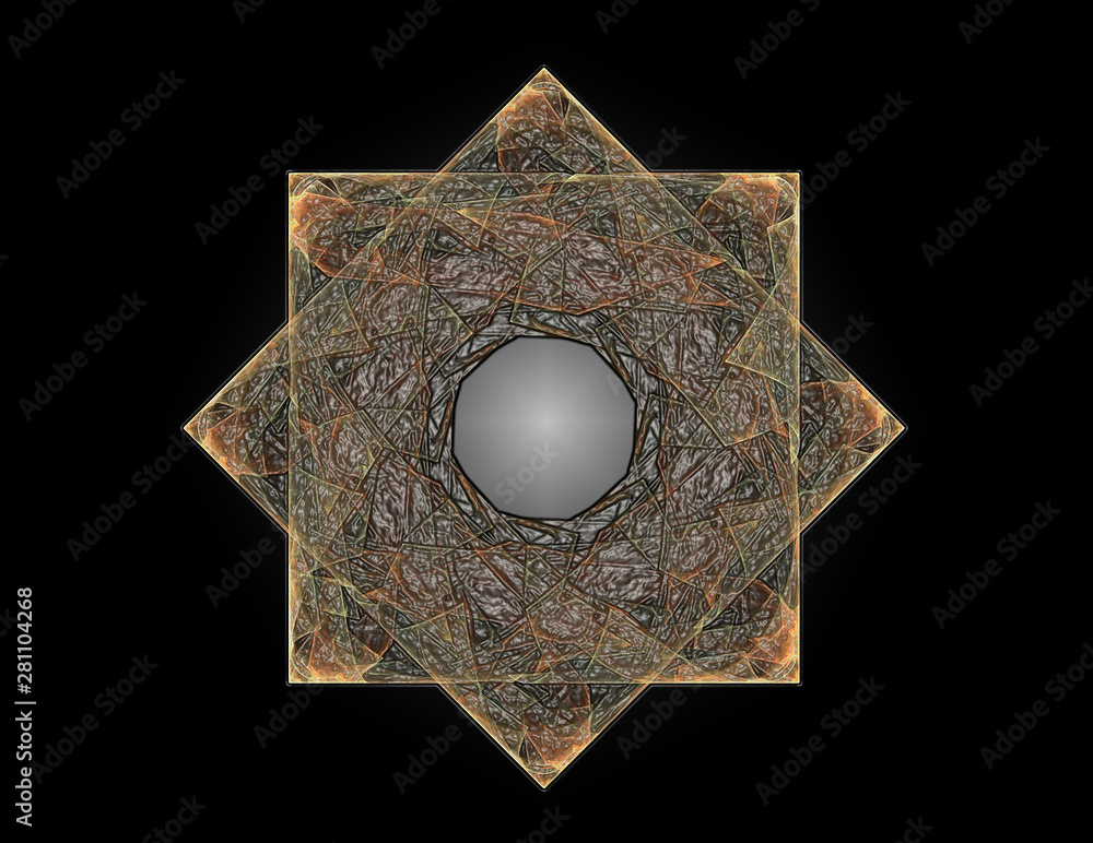 Poster abstract fractal background - computer-generated image. digital art. converging toward the center of