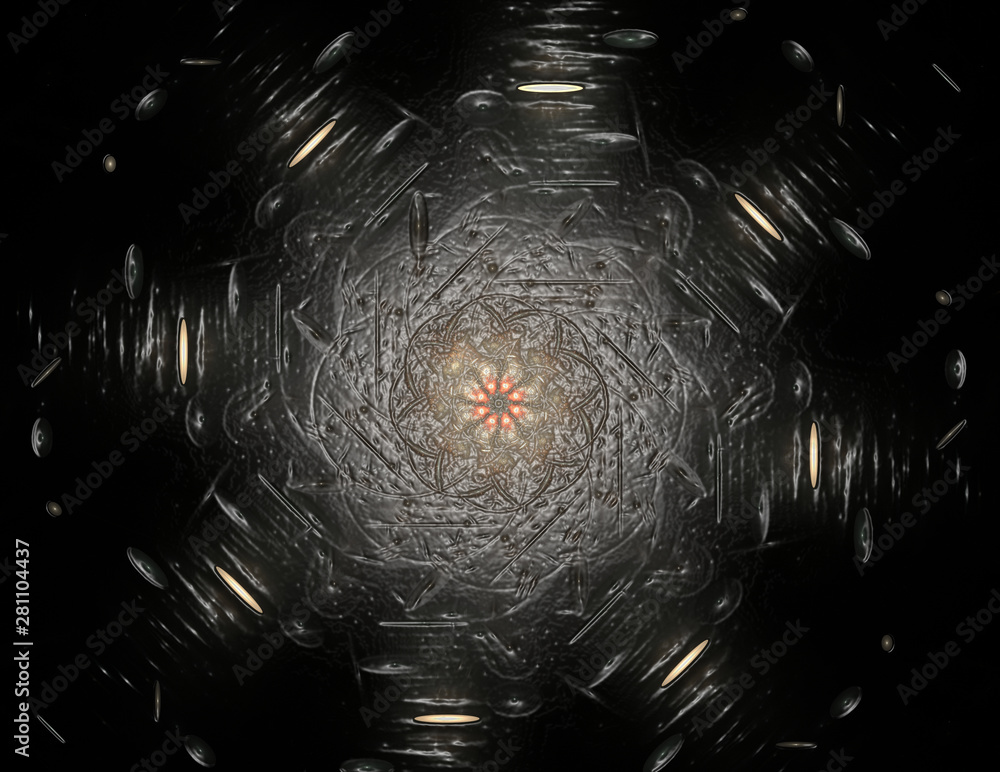 Poster abstract fractal background - computer-generated image. digital art. converging toward the center of
