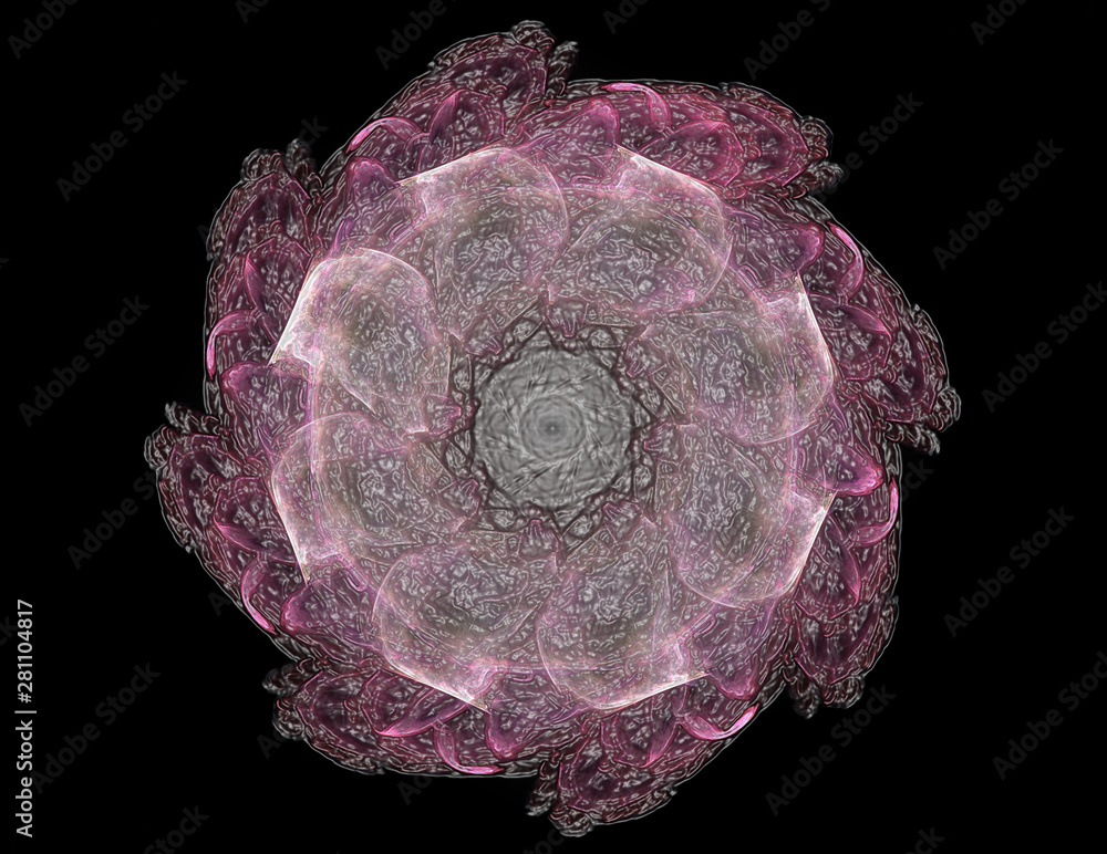 Poster abstract fractal background - computer-generated image. digital art. converging toward the center of