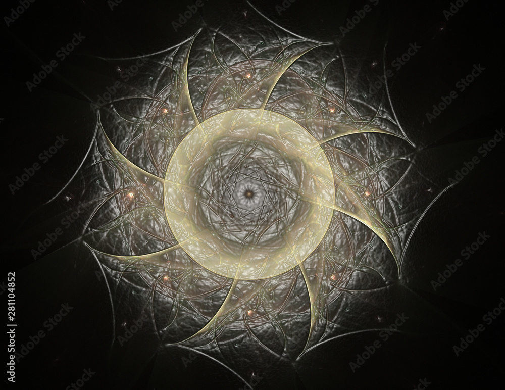 Poster abstract fractal background - computer-generated image. digital art. converging toward the center of