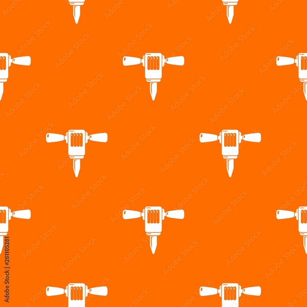 Poster mining hammer drill pattern vector orange for any web design best