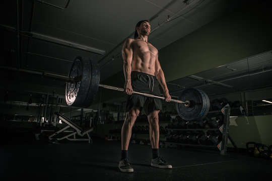 Man exercising in gym