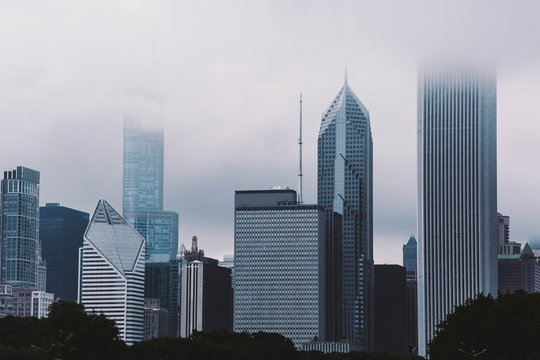 Foggy Chicago Skyline