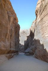 The Siq leading to the lost city of Petra in Jordan