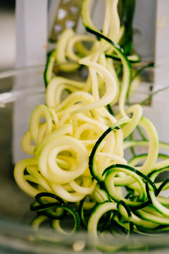 Zucchini and Squash in a spiralizer
