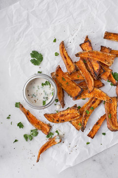 Crispy Sweet Potato Fries And Dipping Sauce