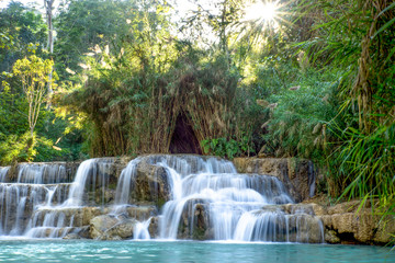 Naklejka premium The Kuang Si waterwall in Laos
