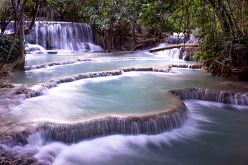 The Kuang Si waterwall in Laos