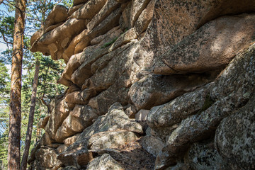 Rocks closeup at the resort of Borovoye