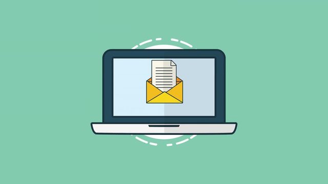 laptop computer device with envelope email