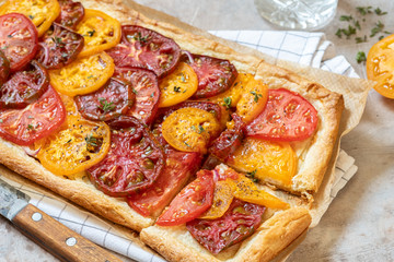 Tomato tart, puff pastry