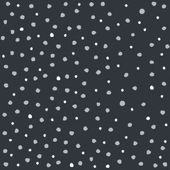 Hand drawn winter seamless patterns with snowflakes