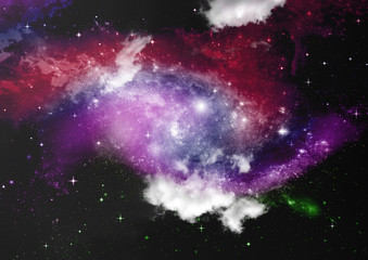 galaxy in a free space. 3D rendering