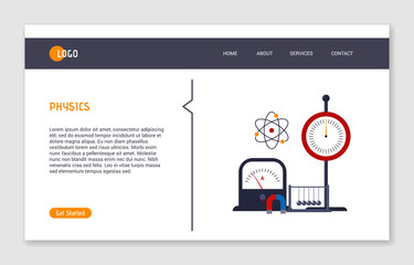 Landing page template of physical illustration concept. Flat design concept of web page design for website and mobile website