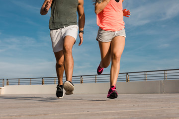 Couple during early morning workout outdoor