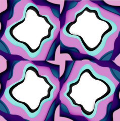 Vector decorative background. Abstract web template with cut out 3d paper abstract waves on light background for decoration design.