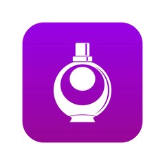 Elegant woman perfume round glass bottle icon digital purple for any design isolated on white vector illustration