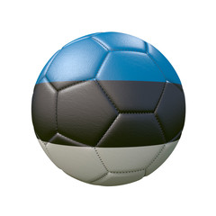 Soccer ball in flag colors isolated on white background. Estonia. 3D image