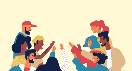 Diverse multi ethnic friend group of young people © Cienpies Design