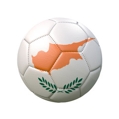 Fototapeta na wymiar Soccer ball in flag colors isolated on white background. Cyprus. 3D image
