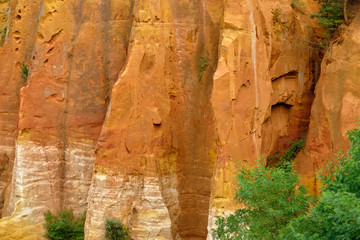 Ochre cliffs at the Provence village of Roussillon, France