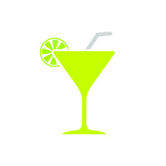 cocktail glass icon - Vector cocktail glass sign - alcohol illustration, cocktail isolated