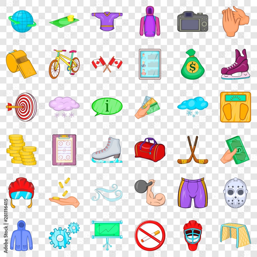 Poster uniform icons set. cartoon style of 36 uniform vector icons for web for any design