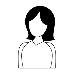woman young female person cartoon in black and white