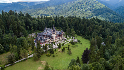 Obraz premium Aerial view of a castle in a forest on a sunny day!