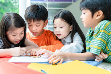 EDUCATION CONCEPT, Asian Kid Study with fun and Happy at international school - 281117876