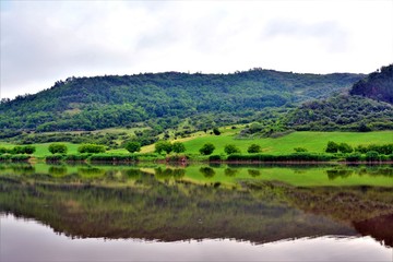 Fototapeta na wymiar landscape with Bezid lake - Romania
